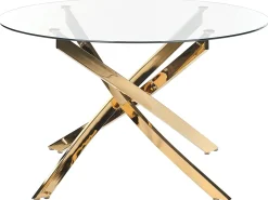 Esstisch Glas Transparent / Gold 120 Cm Maramo