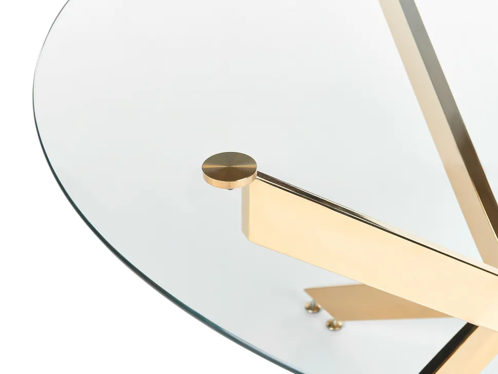 Esstisch Glas Transparent / Gold 120 Cm Maramo