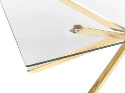 Esstisch Glas Transparent / Gold 160 X 90 Cm Cora