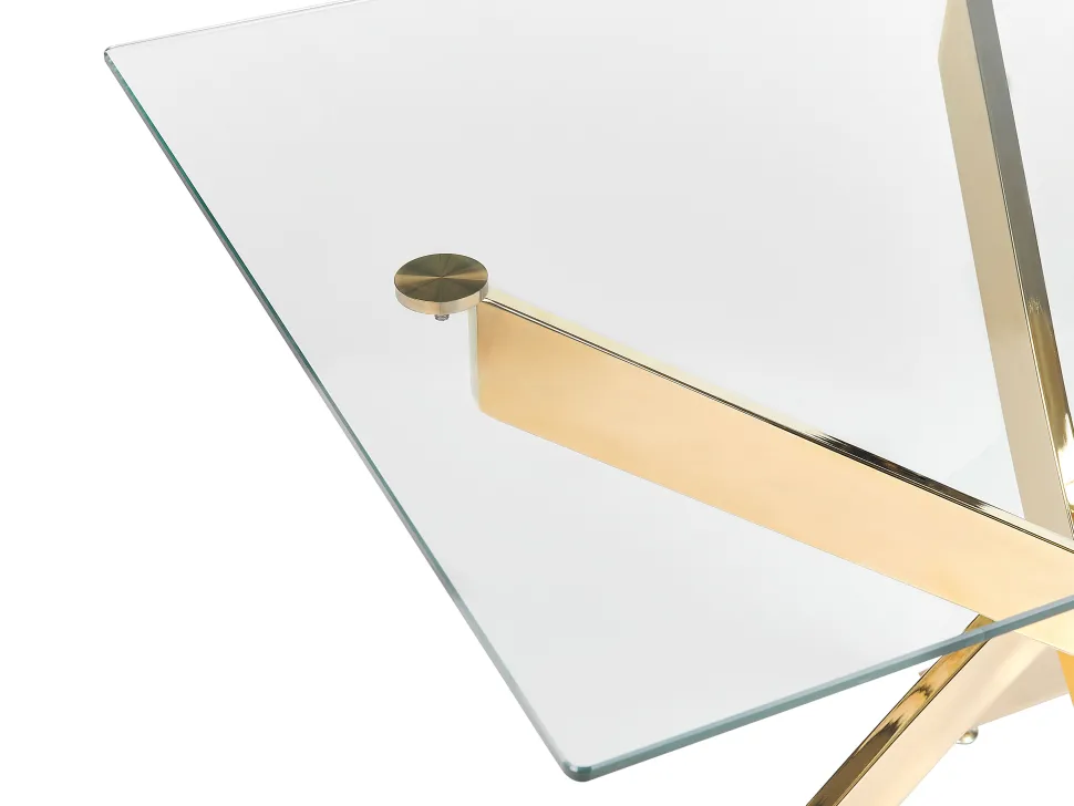 Esstisch Glas Transparent / Gold 120 X 70 Cm Maramo
