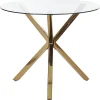 Esstisch Glas Transparent / Gold 90 Cm Savoni