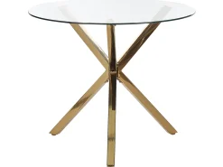 Esstisch Glas Transparent / Gold 90 Cm Savoni