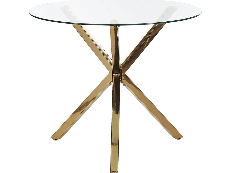 Esstisch Glas Transparent / Gold 90 Cm Savoni