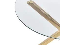 Esstisch Glas Transparent / Gold 90 Cm Savoni