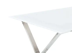 Esstisch Glasplatte Weis Und Silber 120 X 70 Cm Attica