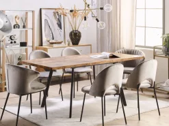 Esstisch Heller Holzfarbton / Schwarz 140 / 180 X 90 Cm Ausziehbar Harlow
