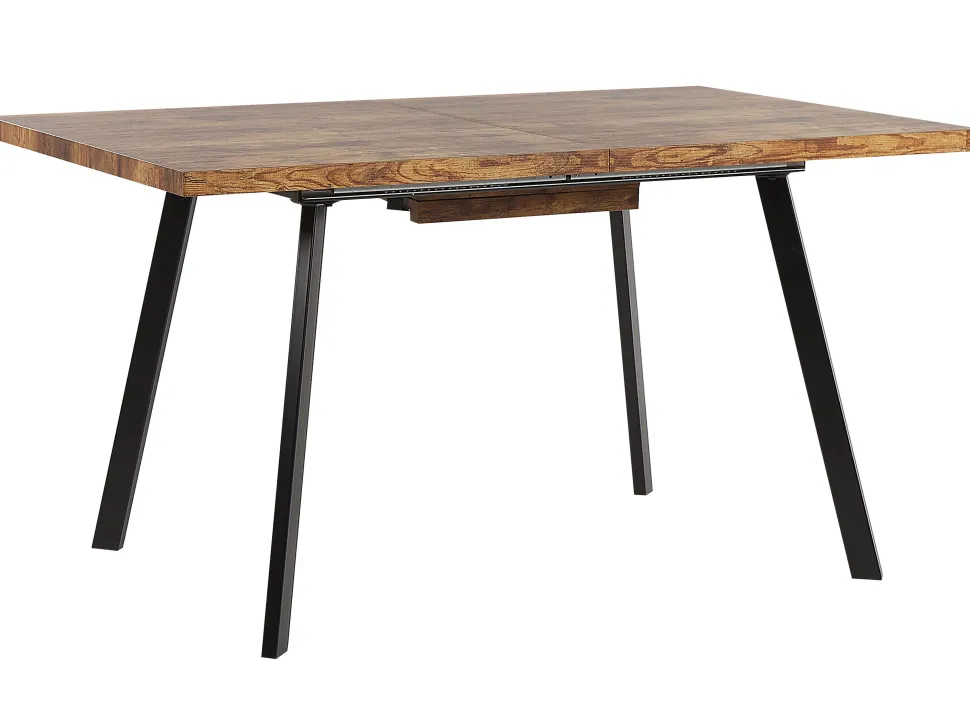 Esstisch Heller Holzfarbton / Schwarz 140 / 180 X 90 Cm Ausziehbar Harlow