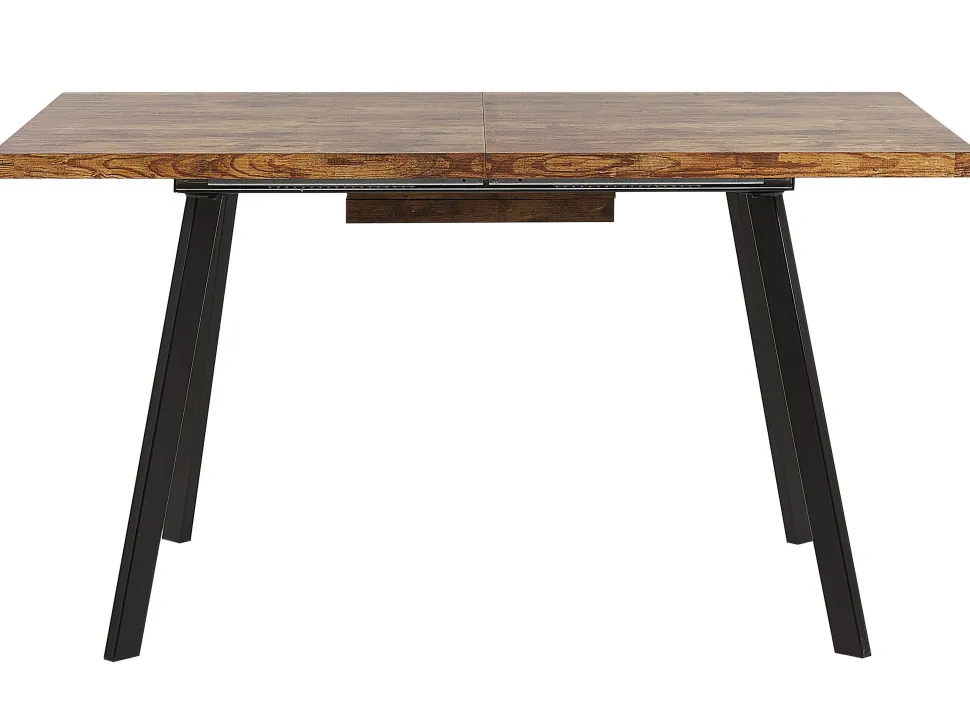 Esstisch Heller Holzfarbton / Schwarz 140 / 180 X 90 Cm Ausziehbar Harlow