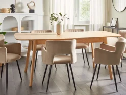 Esstisch Heller Holzfarbton 150/190 X 90 Cm Ausziehbar Madox