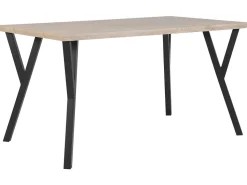 Esstisch Heller Holzfarbton / Schwarz 140 X 80 Cm Bravo