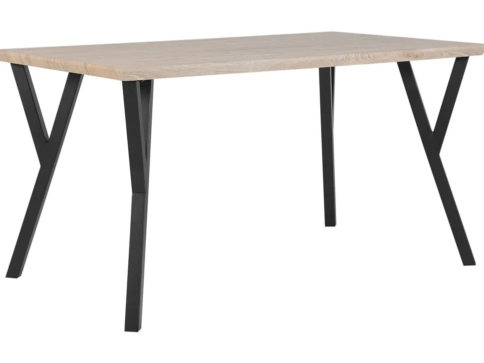 Esstisch Heller Holzfarbton / Schwarz 140 X 80 Cm Bravo