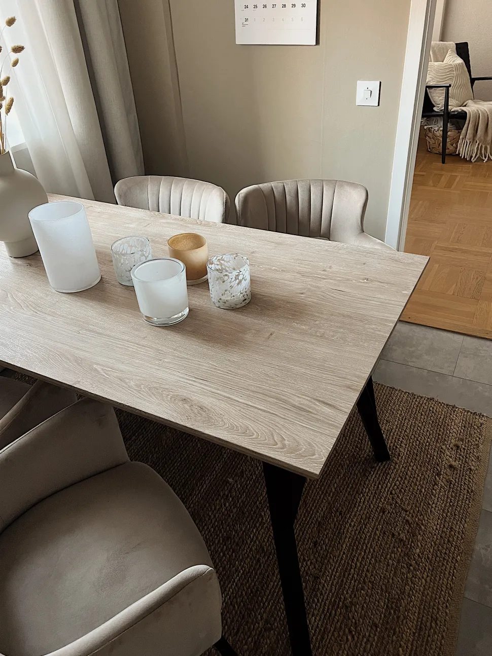 Esstisch Heller Holzfarbton / Schwarz 140 X 80 Cm Bravo