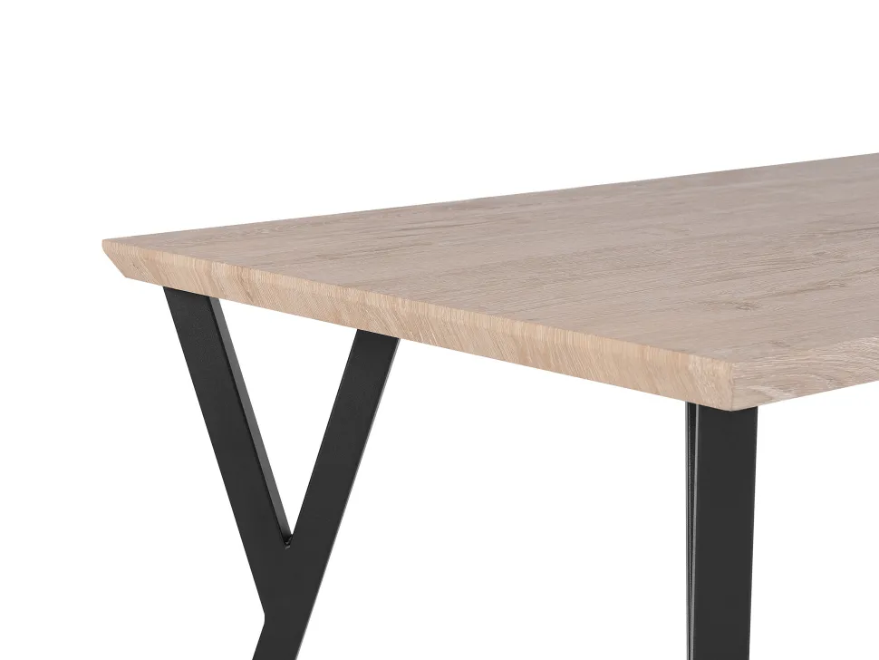 Esstisch Heller Holzfarbton / Schwarz 140 X 80 Cm Bravo