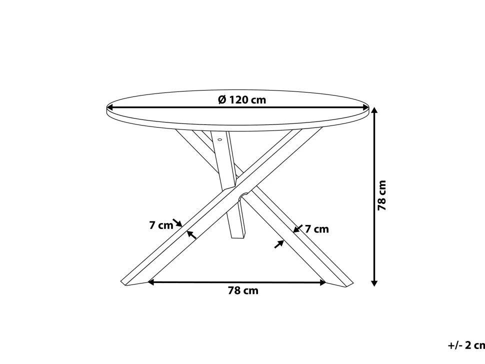 Esstisch Heller Holzfarbton / Weis 120 Cm Jacksonville