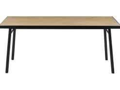 Esstisch Heller Holzfarbton / Schwarz 180 X 90 Cm Ivorie