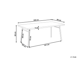 Esstisch Heller Holzfarbton / Schwarz 180 X 90 Cm Ivorie
