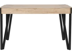Esstisch Heller Holzfarbton / Schwarz 130 X 80 Cm Cambell
