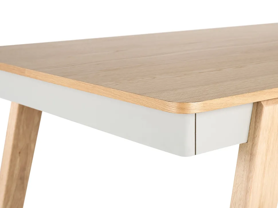 Esstisch Heller Holzfarbton / Grau 150 X 90 Cm Phola