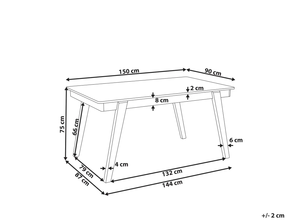 Esstisch Heller Holzfarbton / Grau 150 X 90 Cm Phola
