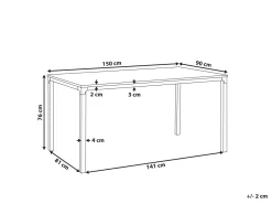 Esstisch Heller Holzfarbton / Schwarz 150 X 90 Cm Hockley