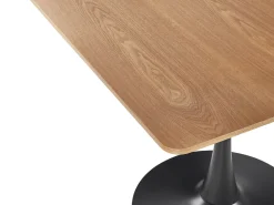 Esstisch Heller Holzfarbton / Schwarz Quadratisch 90 X 90 Cm Boca