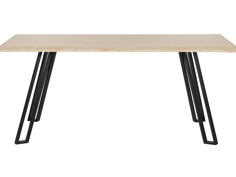 Esstisch Heller Holzfarbton / Schwarz 180 X 90 Cm Graham
