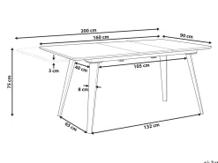 Esstisch Holzoptik Schwarz 160/200 X 90 Cm Ausziehbar Irvington