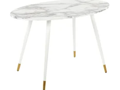 Esstisch Marmor Optik Weis / Gold Oval 120 X 70 Cm Gutiere