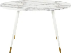 Esstisch Marmor Optik Weis / Gold Oval 120 X 70 Cm Gutiere