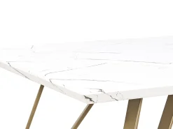 Esstisch Marmor Optik Weis / Gold 150 X 80 Cm Molden