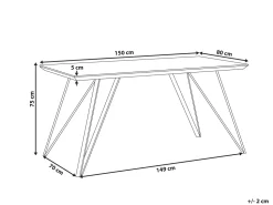Esstisch Marmor Optik Weis / Gold 150 X 80 Cm Molden