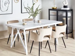 Esstisch Marmor Optik Weis 160 X 90 Cm Grieger