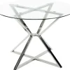 Esstisch Mit Glasplatte Silber Rund 105 Cm Bosco