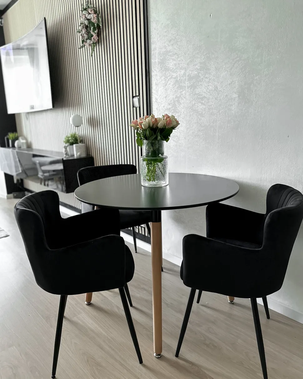Esstisch Schwarz 120 Cm Bovio
