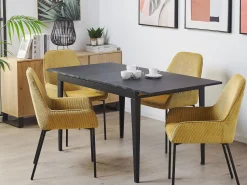 Esstisch Schwarz 120/160 X 80 Cm Ausziehbar Norley