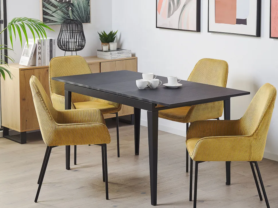 Esstisch Schwarz 120/160 X 80 Cm Ausziehbar Norley
