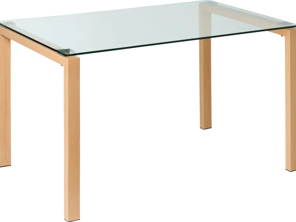 Esstisch Sicherheitsglas / Heller Holzfarbton 130 X 80 Cm Tavira