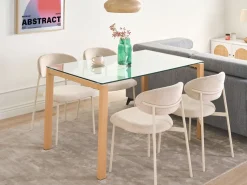 Esstisch Sicherheitsglas / Heller Holzfarbton 130 X 80 Cm Tavira
