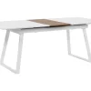 Esstisch Weis / Dunkler Holzfarbton Ausziehbar 160 / 200 X 90 Cm Kaluna