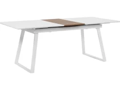 Esstisch Weis / Dunkler Holzfarbton Ausziehbar 160 / 200 X 90 Cm Kaluna