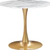 Esstisch Weis / Gold Marmor Optik 90 Cm Boca