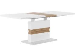 Esstisch Weis / Heller Holzfarbton 160/200 X 90 Cm Ausziehbar Santana