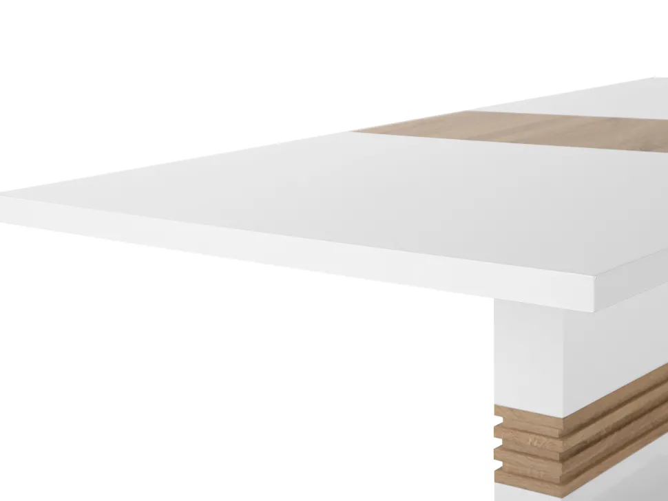 Esstisch Weis / Heller Holzfarbton 160/200 X 90 Cm Ausziehbar Santana