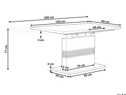 Esstisch Weis / Heller Holzfarbton 160/200 X 90 Cm Ausziehbar Santana