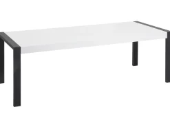 Esstisch Weis 220 X 90 Cm Schwarzes Gestell Arctic I