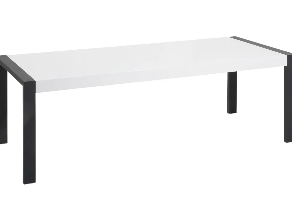 Esstisch Weis 220 X 90 Cm Schwarzes Gestell Arctic I