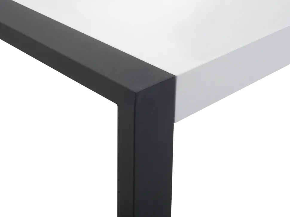 Esstisch Weis 220 X 90 Cm Schwarzes Gestell Arctic I