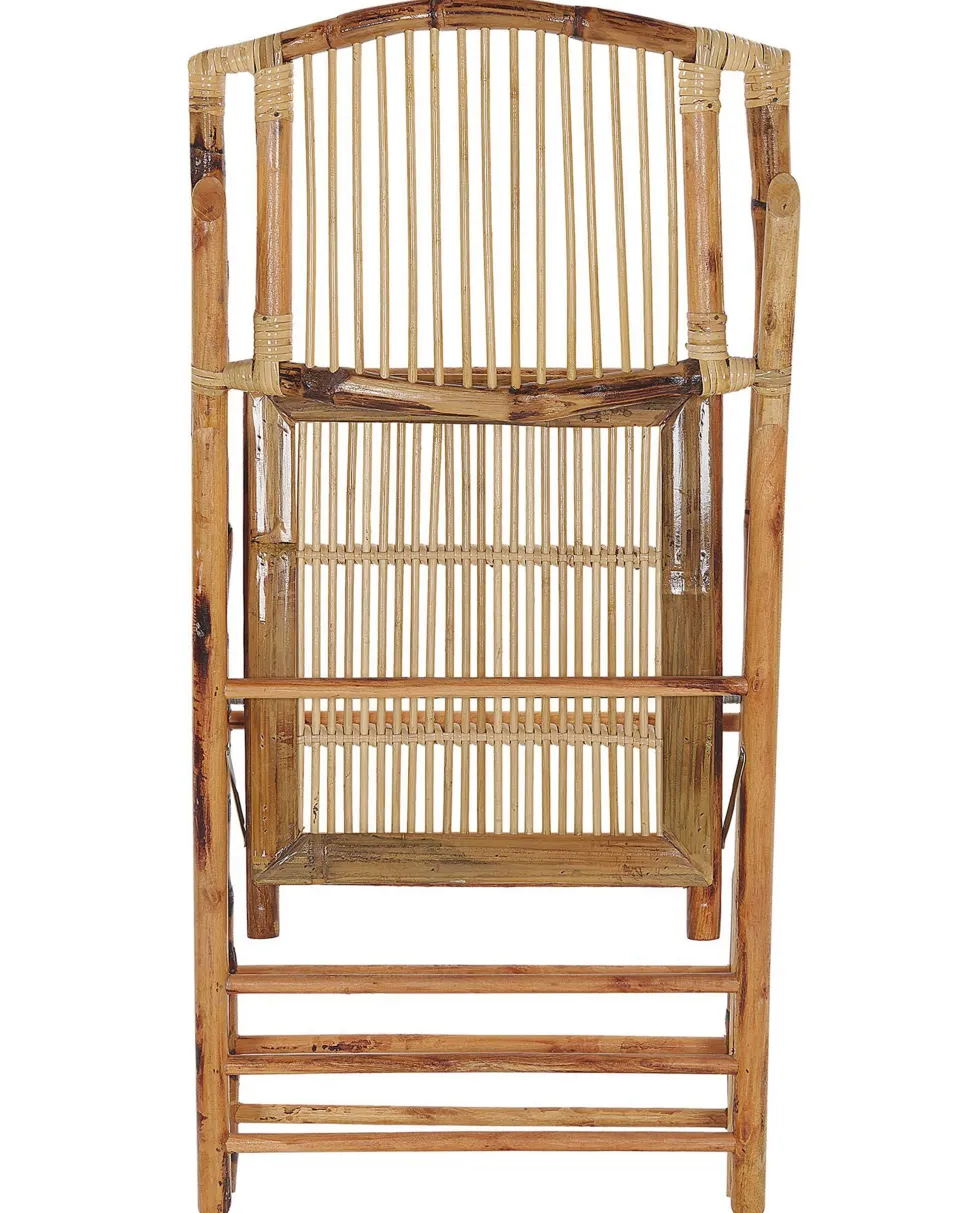 Esszimmerstuhl Bambusholz / Rattan Braun 4Er Set Klappbar Trentor