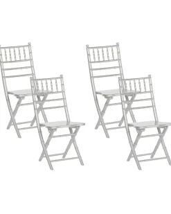 Esszimmerstuhl Buchenholz Silber 4Er Set Klappbar Machias