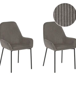 Esszimmerstuhl Cord Grau 2Er Set Loverna